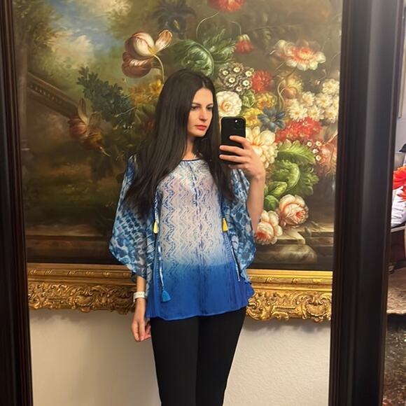 NWT Desigual Blue Top Size S - Picture 1 of 2